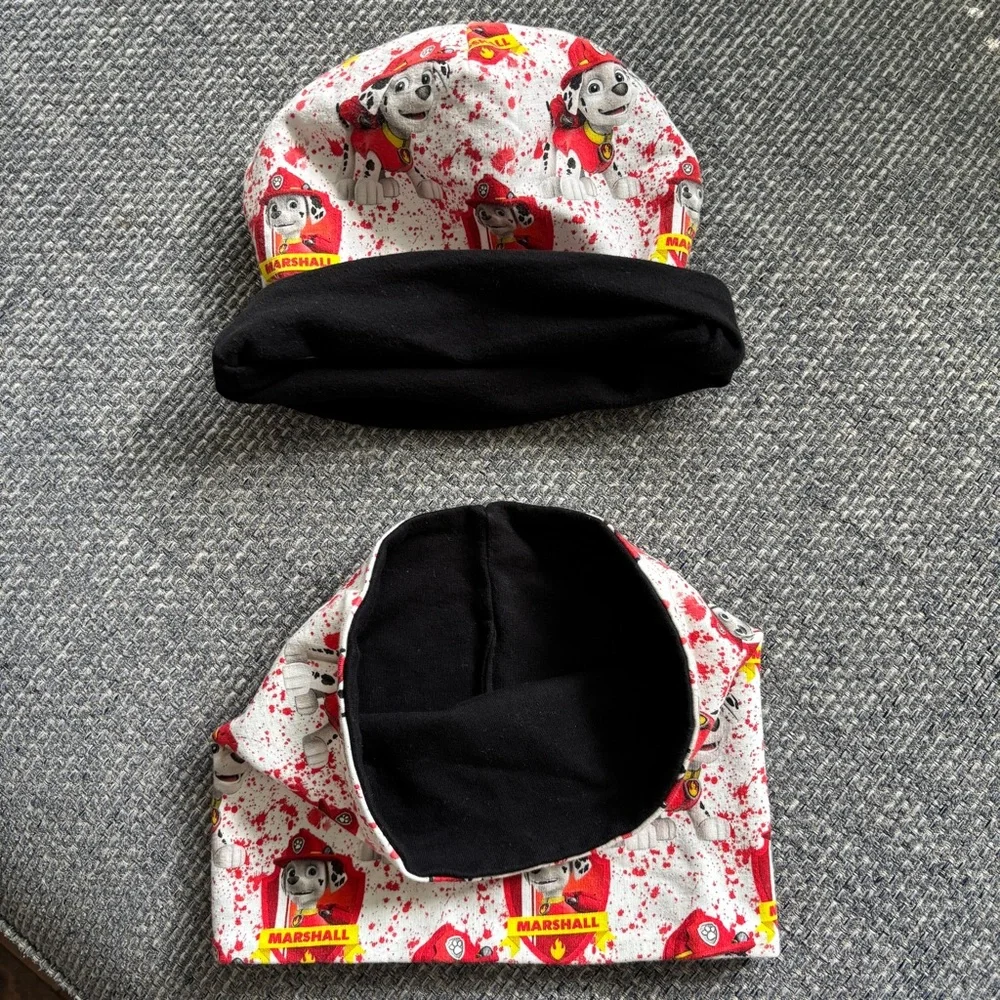 PAW Patrol Marshall Beanie Gaiter Scarf Set Red White Kids Size 4-6 Winter Hat